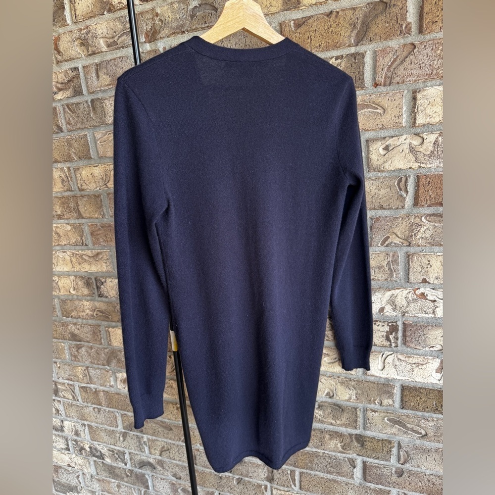 Ralph Lauren Womens 100% Cashmere Black Label Button Navy Cardigan Size Medium - Picture 6 of 13